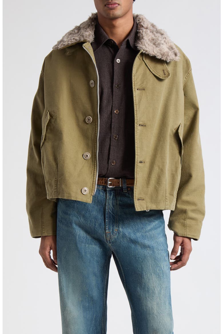 Aerial Jacket with Faux Fur Collar, Main, color, PIGMENT KHAKI