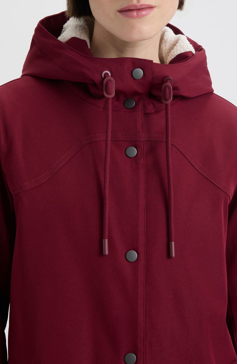 Hunter Billy Hooded Raincoat, Alternate, color, Cranberry