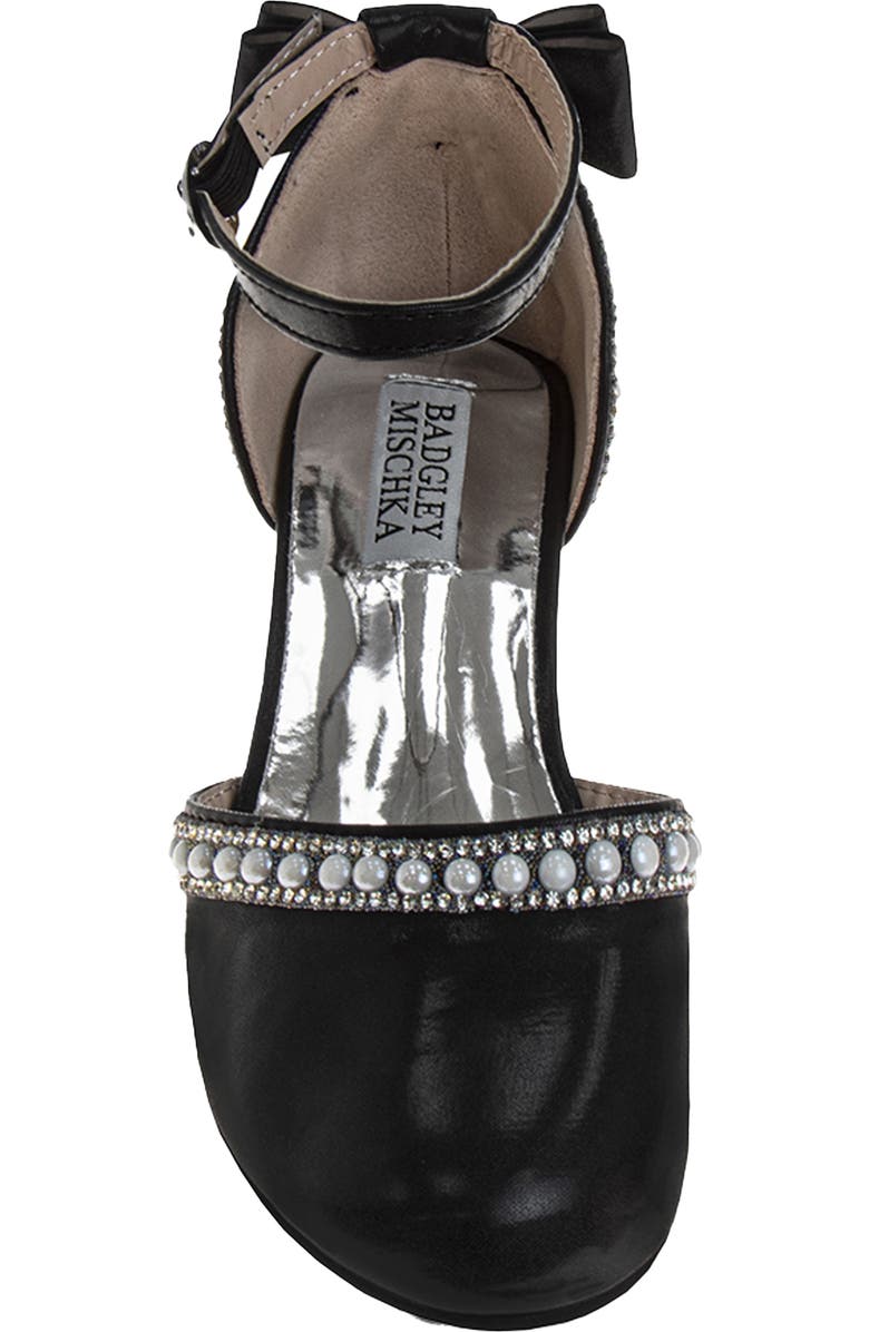 Badgley Mischka Collection Kids' Ankle Strap Pump, Alternate, color, Black