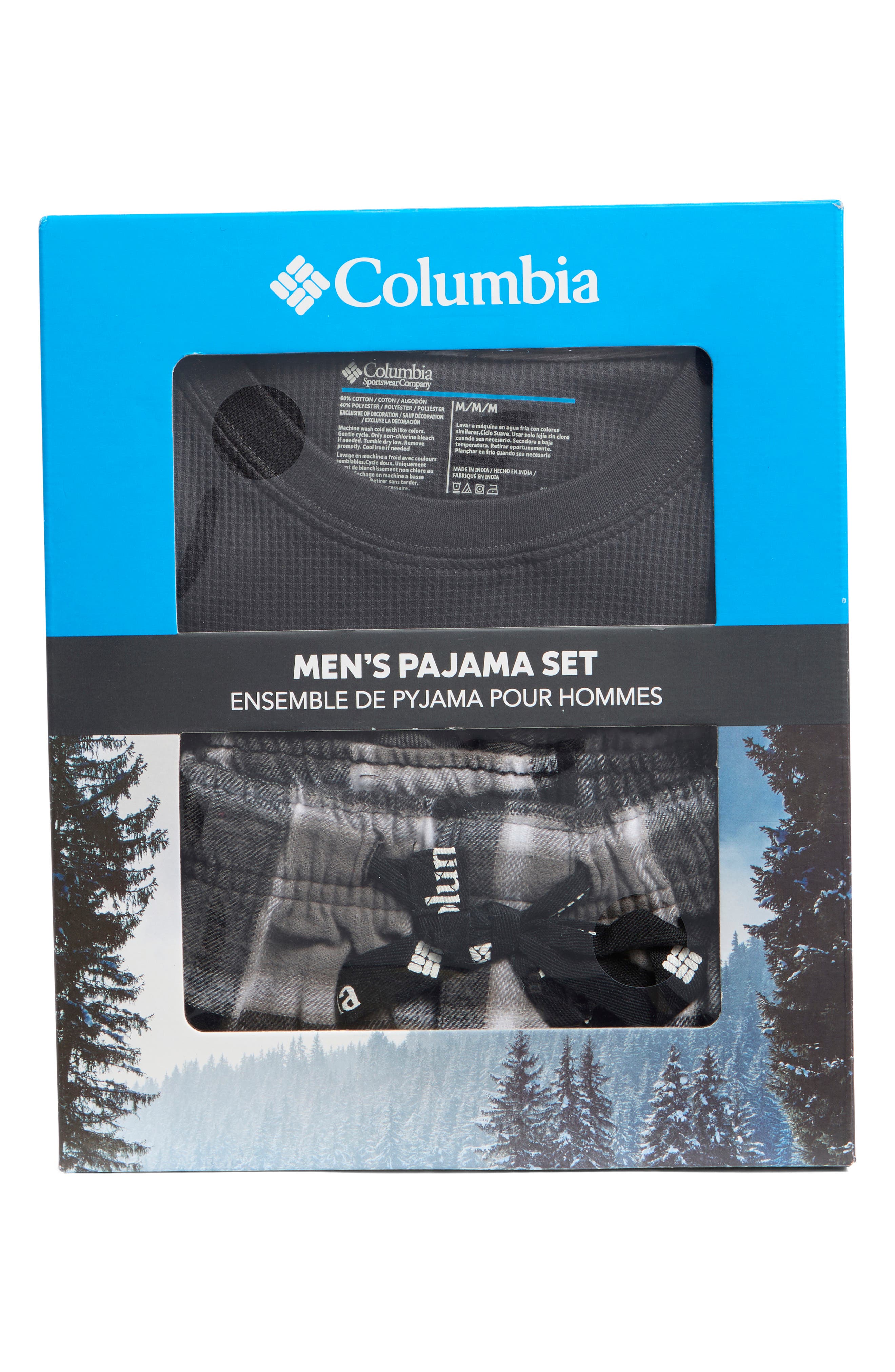 Columbia Long Sleeve Thermal Shirt & Plaid Flannel Pants Pajamas