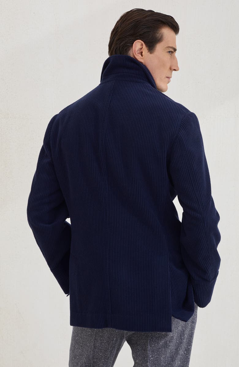 Brunello Cucinelli Corduroy Caban jacket, Alternate, color, Blue
