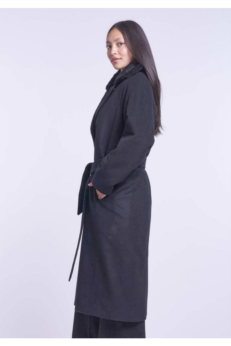 Maxi Wool Coat, Alternate, color, BLACK