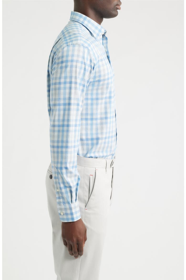 Cay Everyday Performance Exploded Gingham Button-Up Shirt, Alternate, color, MALIBLU