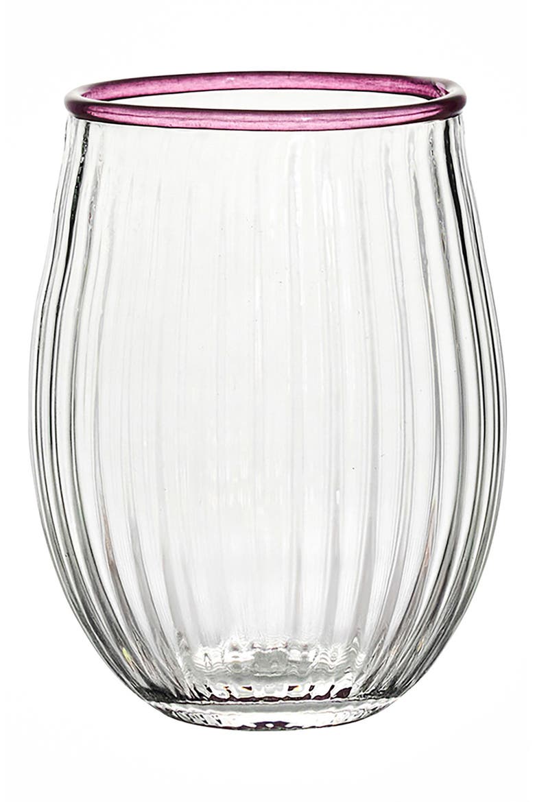 Nell Set of 4 Assorted Stemless Wine Glasses, Alternate, color, MULTI ORANGE