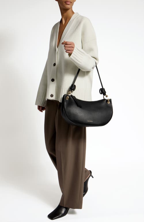 Strathberry Halo Zip Leather Shoulder Bag In Black