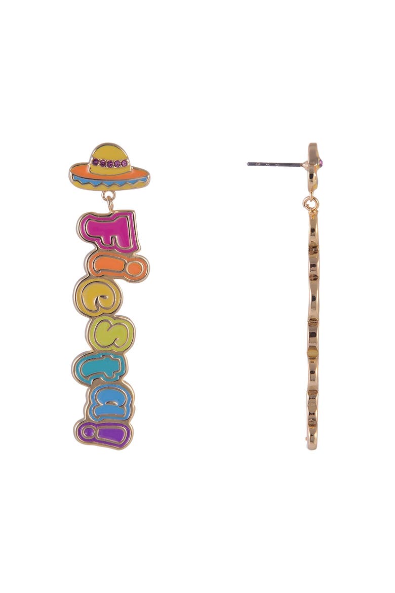Enamel Fiesta Linear Drop Earrings, Alternate, color, Multicolored