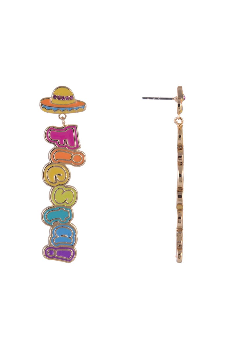 Hallmark Enamel Fiesta Linear Drop Earrings, Alternate, color, Multicolored