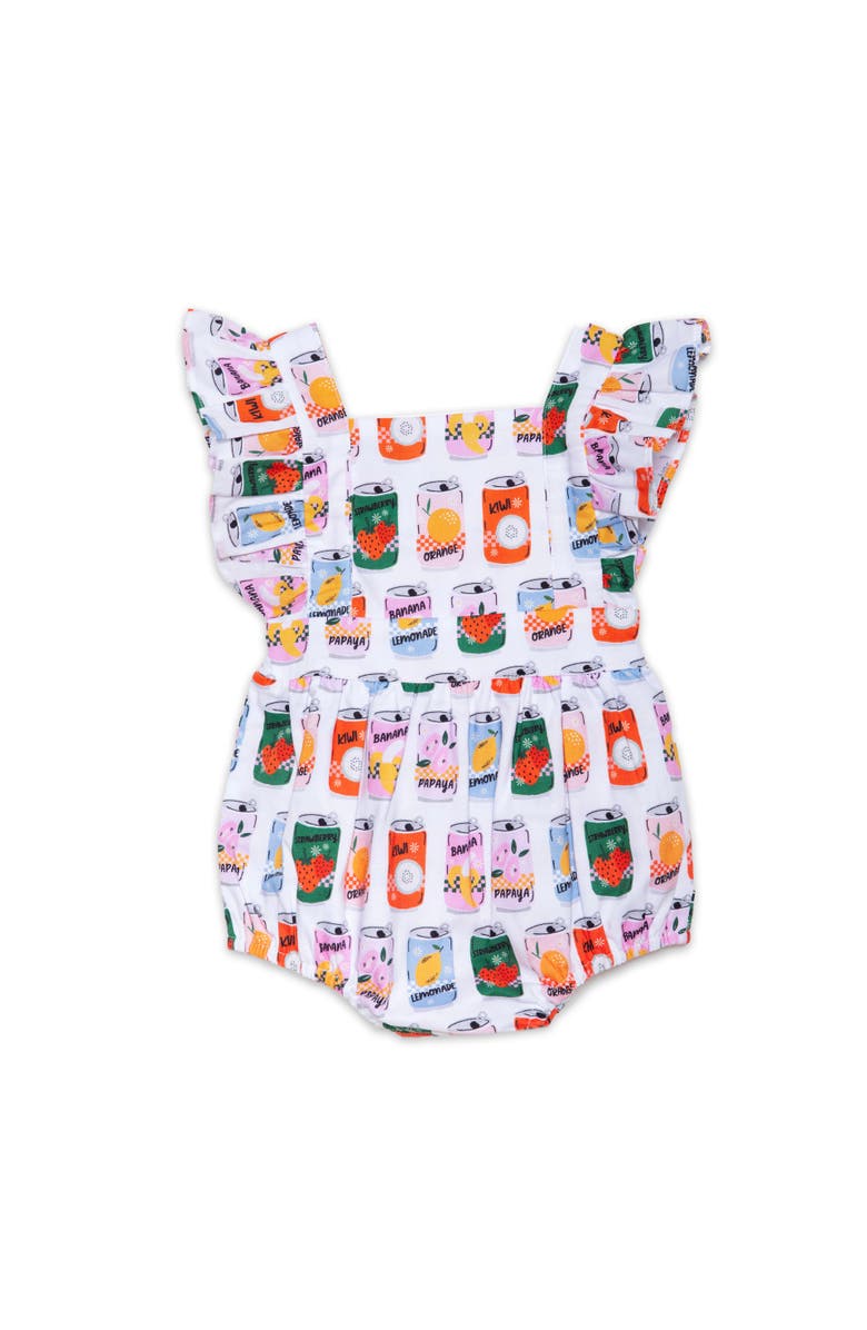 WORTHY THREADS Ruffle Sleeve Bubble Romper, Main, color, Soda Pop