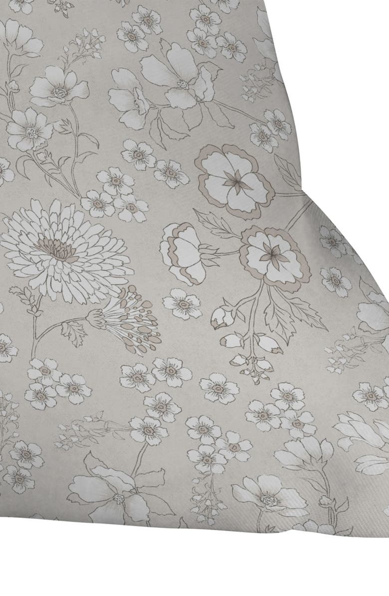 Deny Designs Audrey Floral Throw Pillow, Alternate, color, Beige