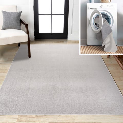 Twyla Classic Solid Low-Pile Machine-Washable Area Rug
