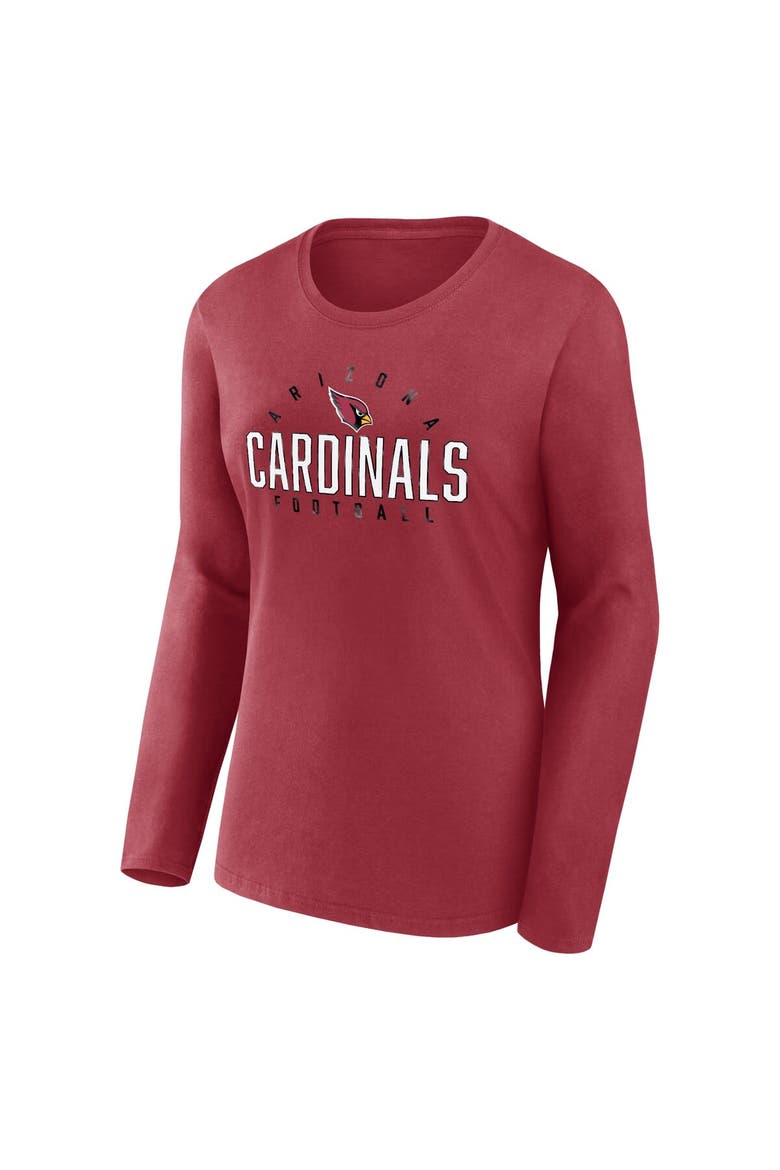 Women's Fanatics Branded  Cardinal Arizona Cardinals Plus Size Foiled Play Long Sleeve T-Shirt, Alternate, color, Cardinal