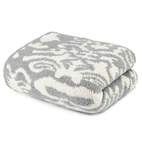 Throw - Damask - Chenilla Cloud