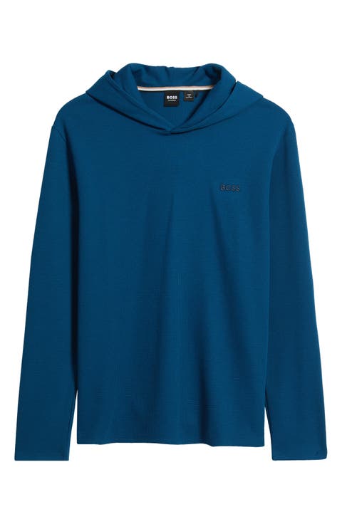 Waffle Knit Hooded Lounge T-Shirt
