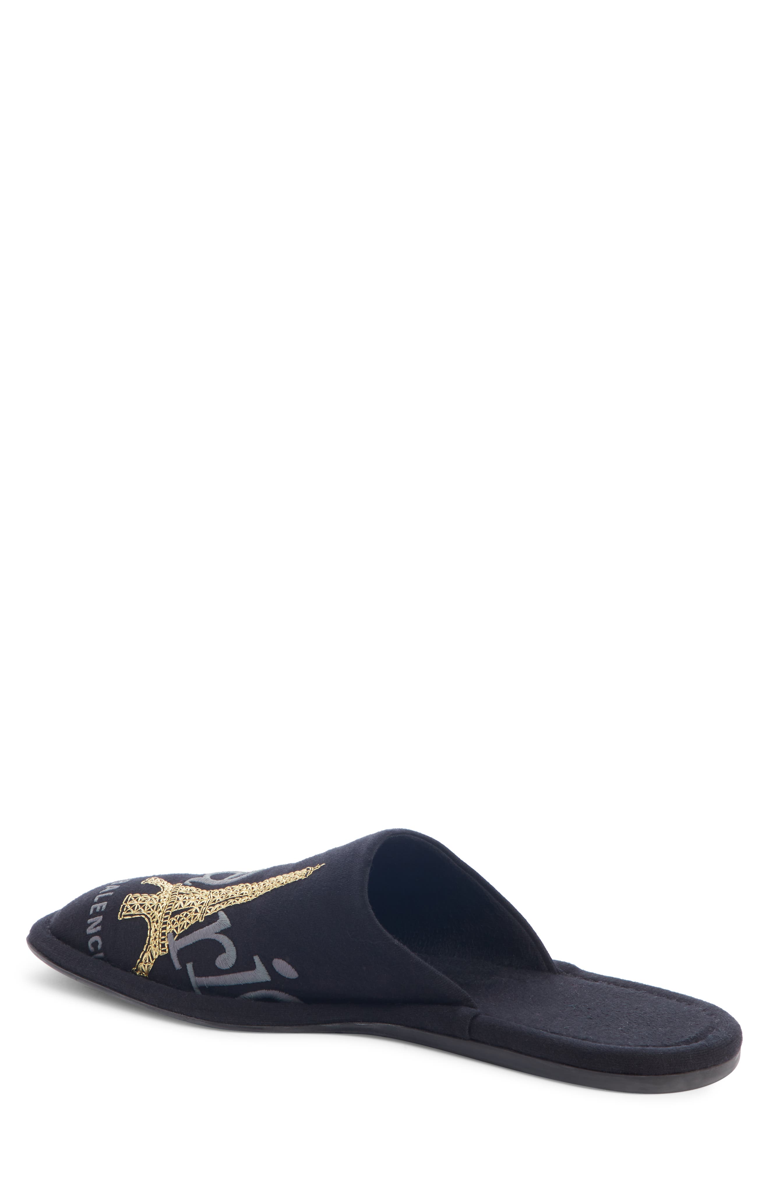 Balenciaga Paris Embroidered Slipper, Alternate, color, 