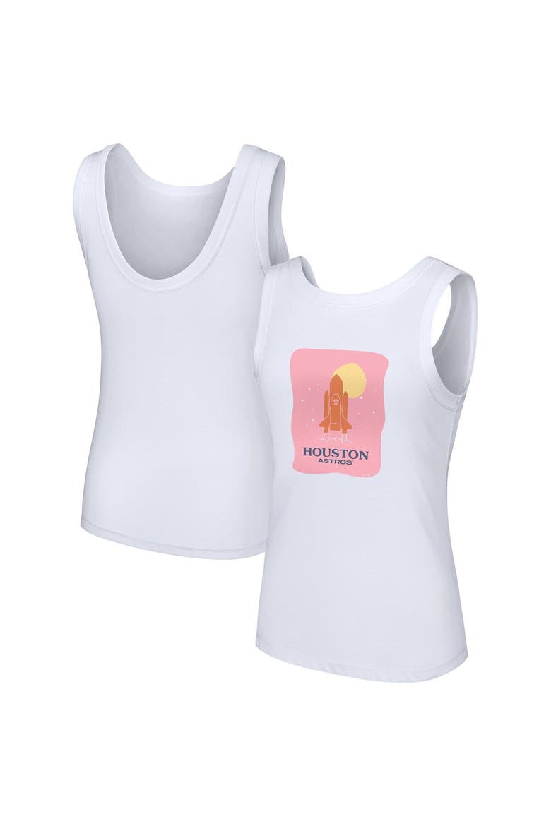 Women's Lusso Style  White Houston Astros Lindy Tank Top, Main, color, White