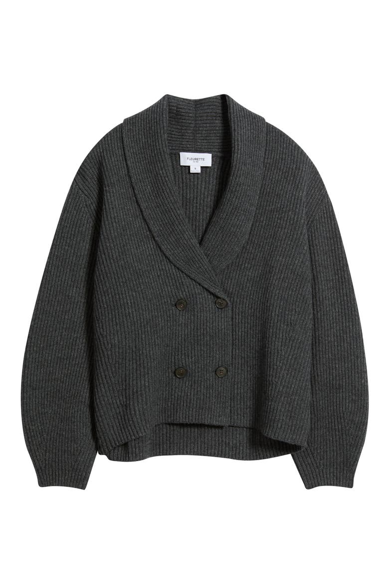 Shawl Collar Rib Cardigan, Main, color, CHARCOAL