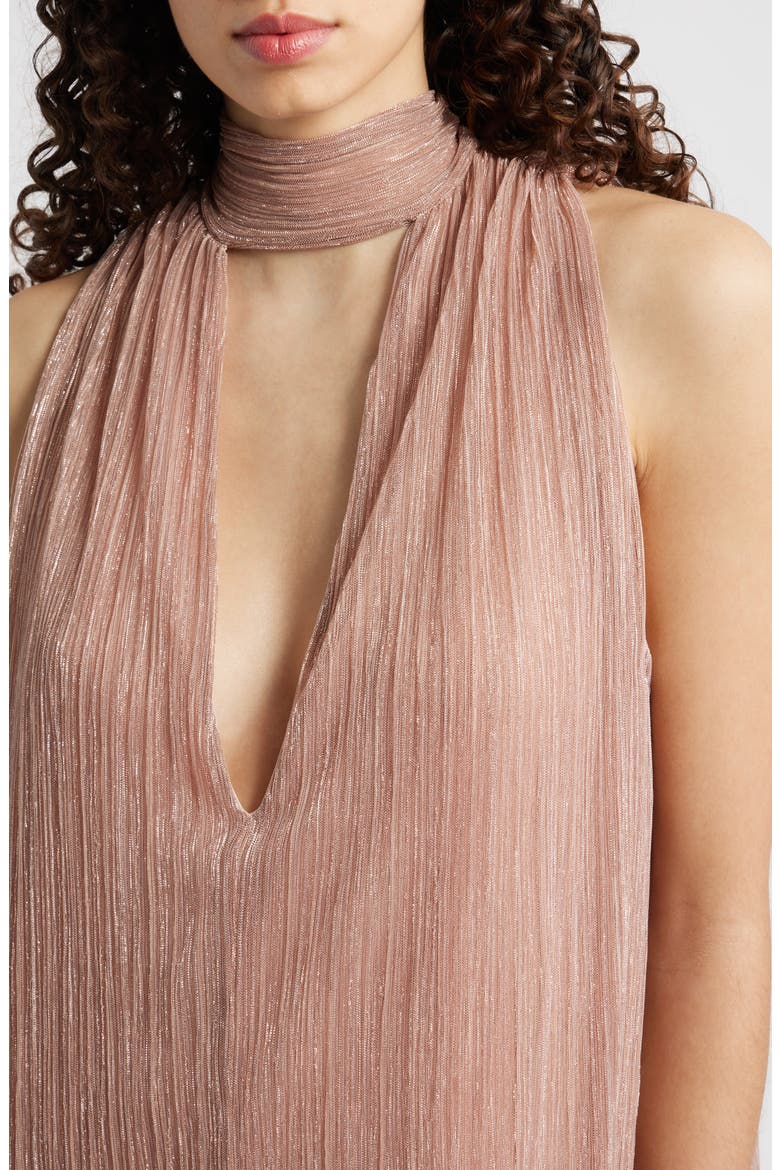 Valoria Metallic Micropleat Cocktail Dress, Alternate, color, FAIRY DUST