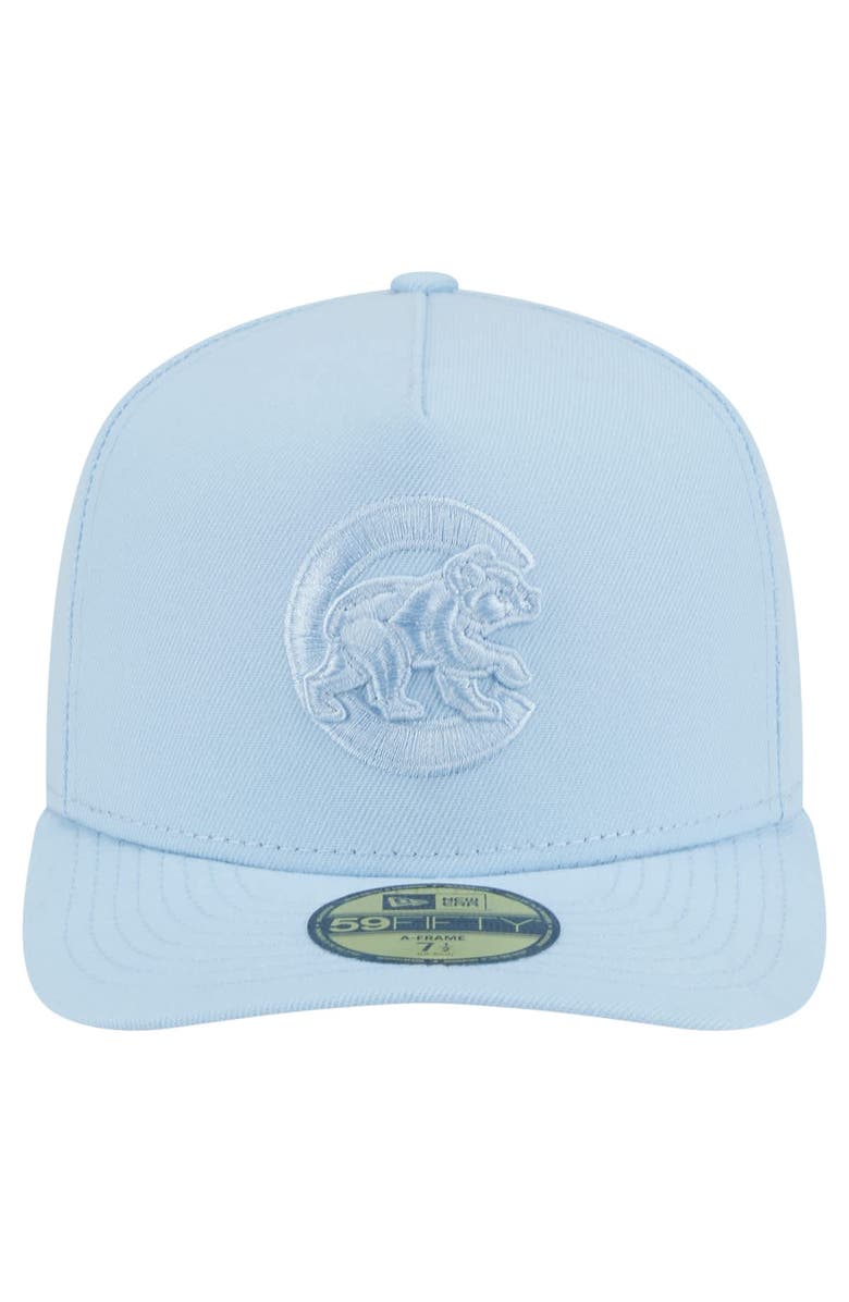 New Era Men's New Era  Light Blue Chicago Cubs Color Pack A-Frame 59FIFTY Fitted Hat, Alternate, color, 