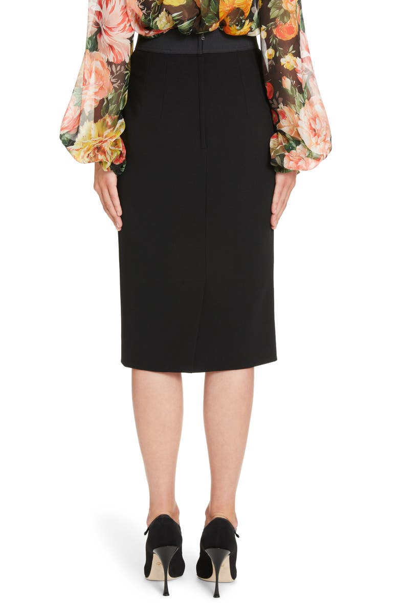 Dolce&Gabbana Stretch Wool Pencil Skirt, Alternate, color,