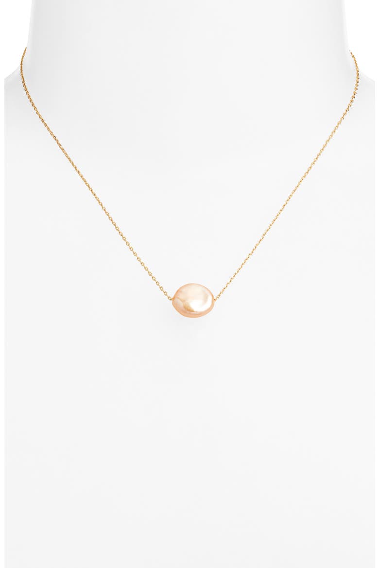 Demi Fine Baroque Pearl Pendant Necklace, Alternate, color, BLUSH- 14K GOLD PLATED
