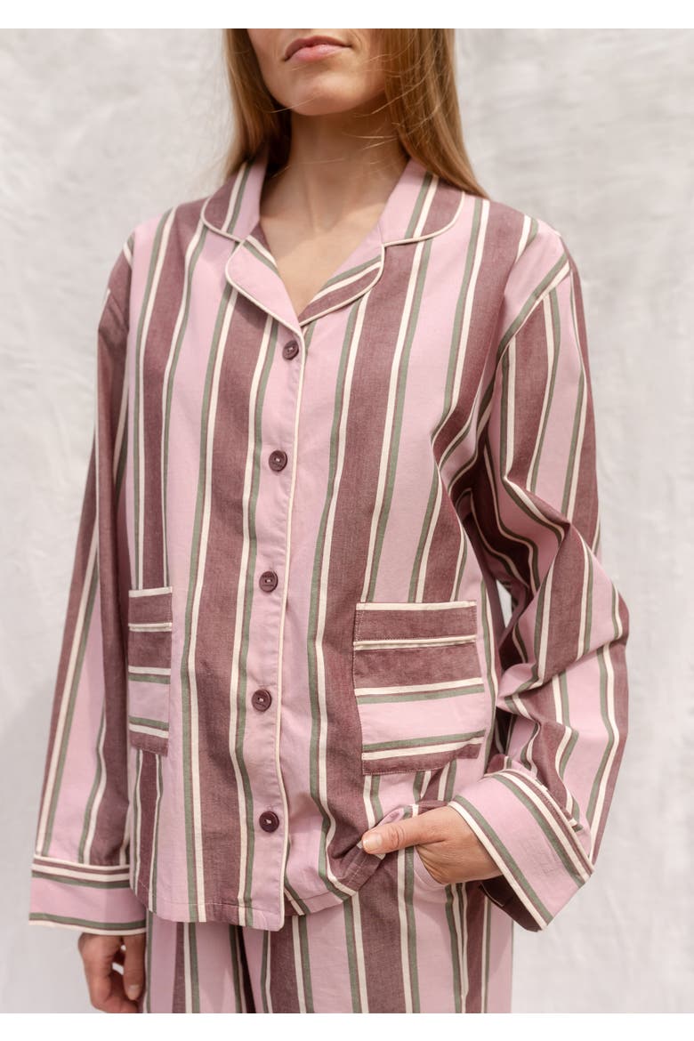 Cotton Long Sleeve Pajamas, Alternate, color, Pink Stripe