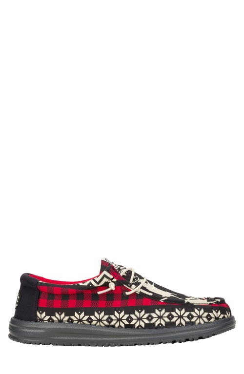 Hey Dude Wally Holiday Moc Toe Slip-on Shoe In Multi