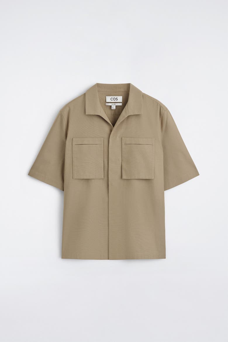 Textured-cotton Utility Shirt, Alternate, color, BEIGE