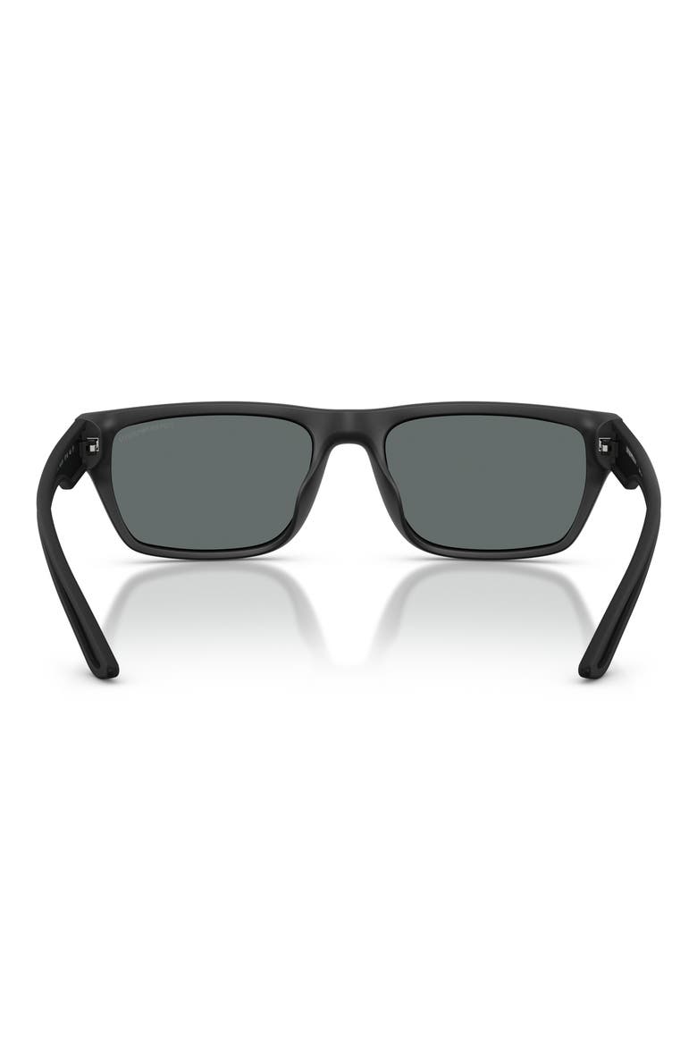 57mm Polarized Pillow Sunglasses, Alternate, color, MATTE BLACK / DARK GREY