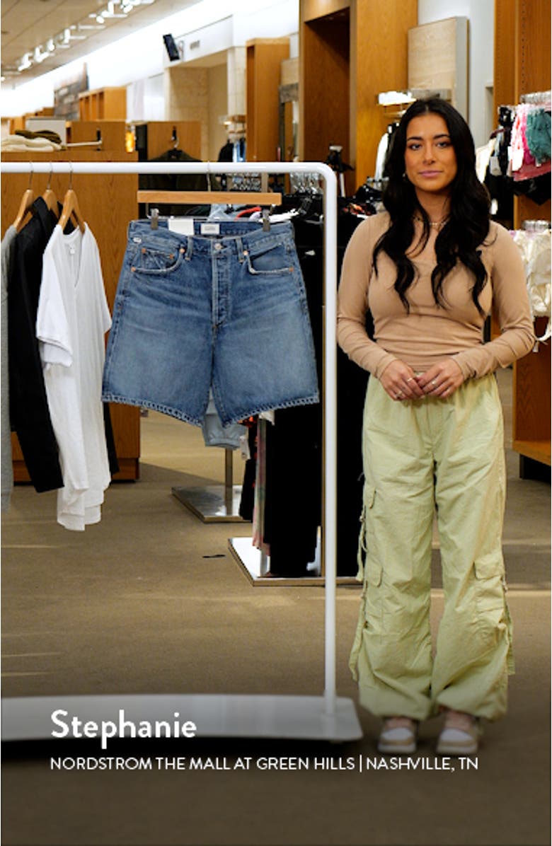 Camilla High Waist Mid Thigh Organic Cotton Denim Shorts, sales video thumbnail