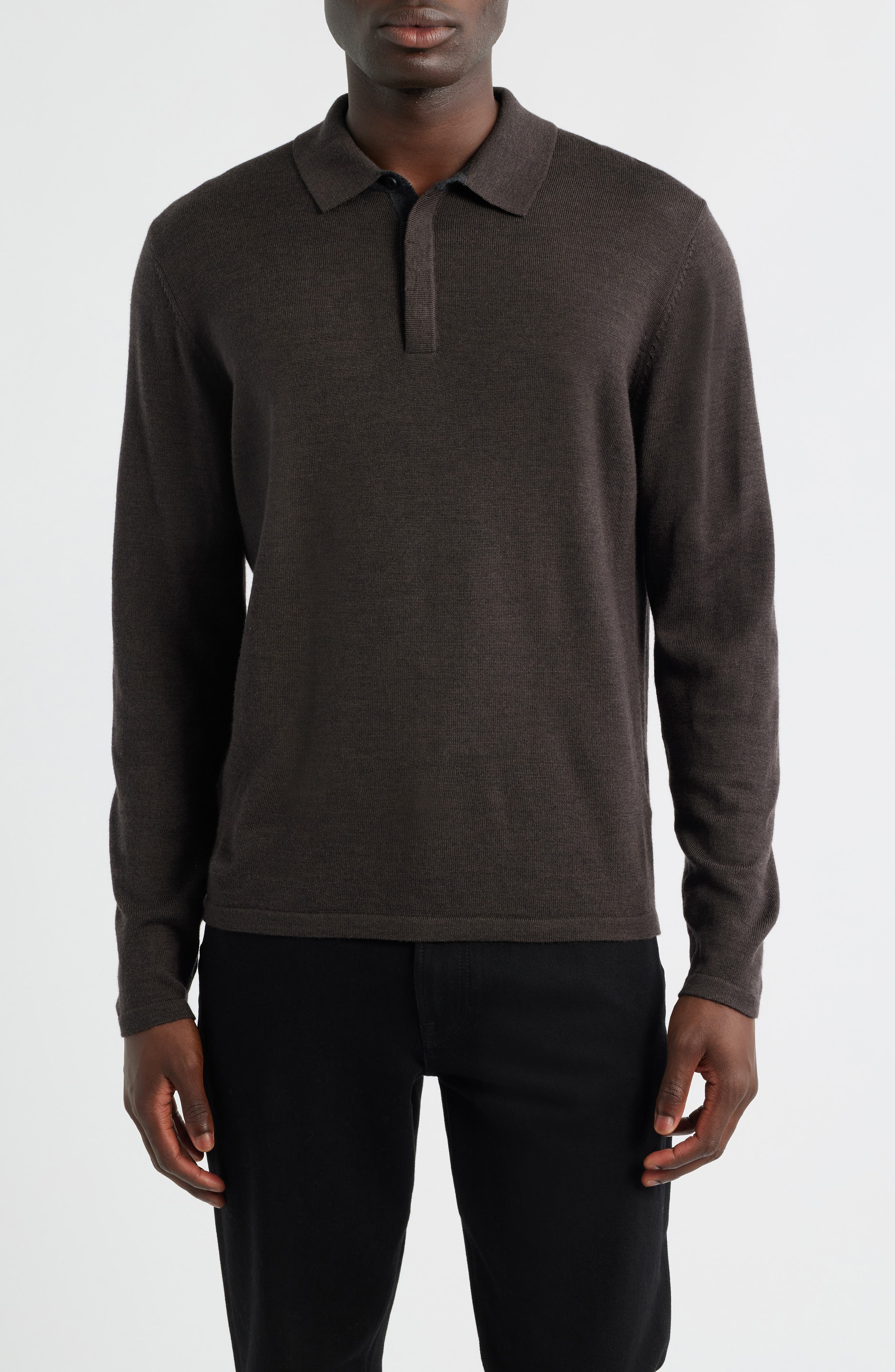 Thomas Merino Wool Long Sleeve Polo - image 3