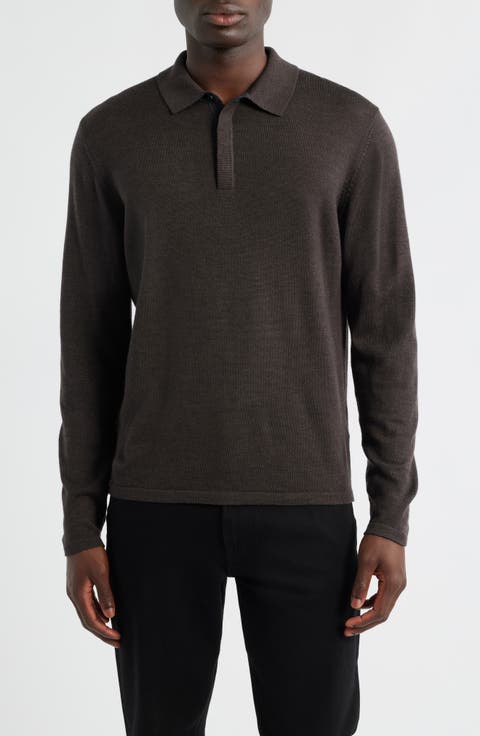 Thomas Merino Wool Long Sleeve Polo