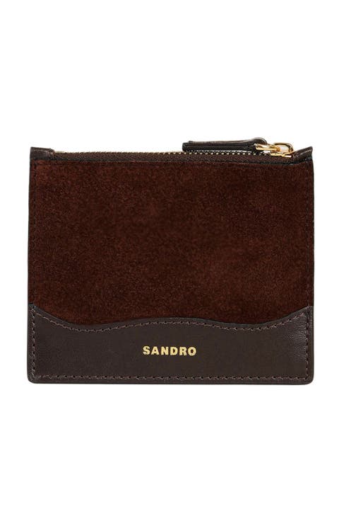 Leather and suede cardholder