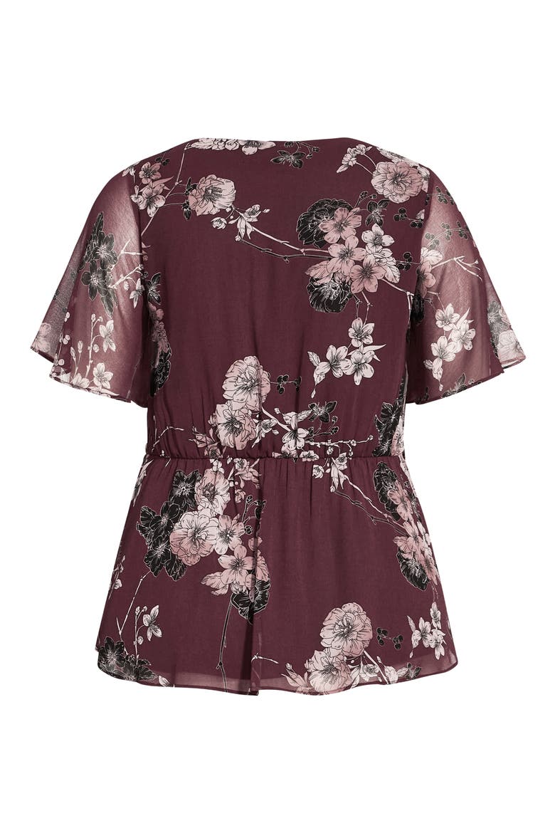 Blossom Love Tie Back Top, Alternate, color, RUBY BOLD BLSM
