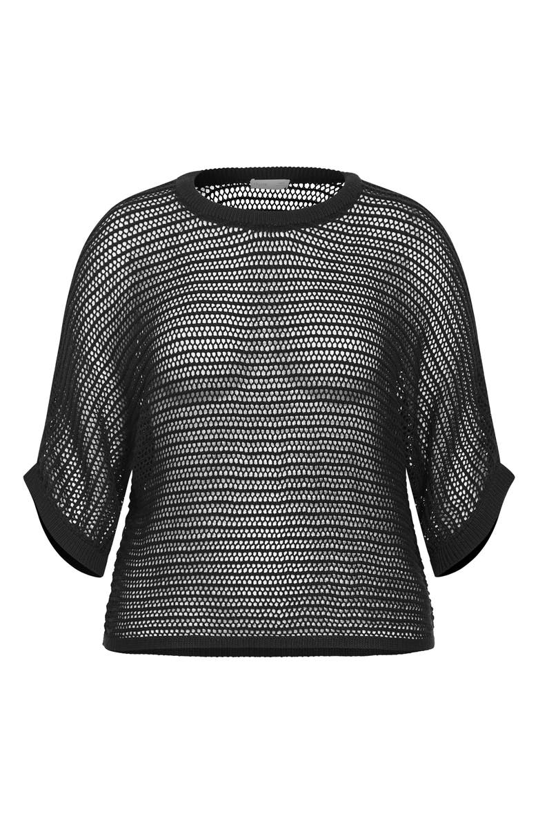 City Chic Resort Sheer Open Knit Top, Alternate, color, 