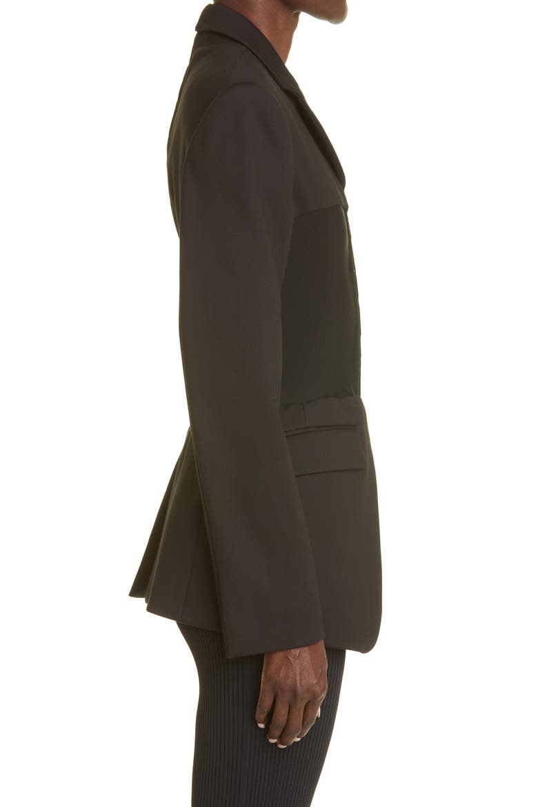 Corset Inset Blazer, Alternate, color, BLACK