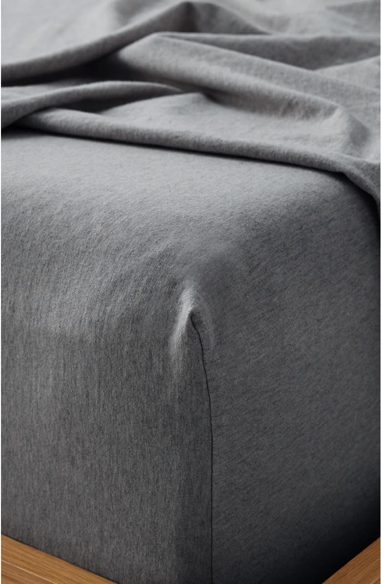 Pact Organic Favorite Tee Jersey Fitted Sheet, Alternate, color, Medium Grey Heather