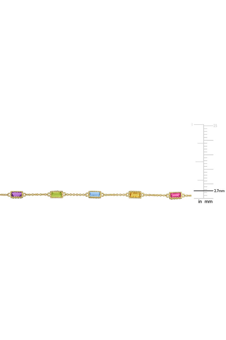 Multi-Gemstone Station Bracelet 10K, Alternate, color, Baguette