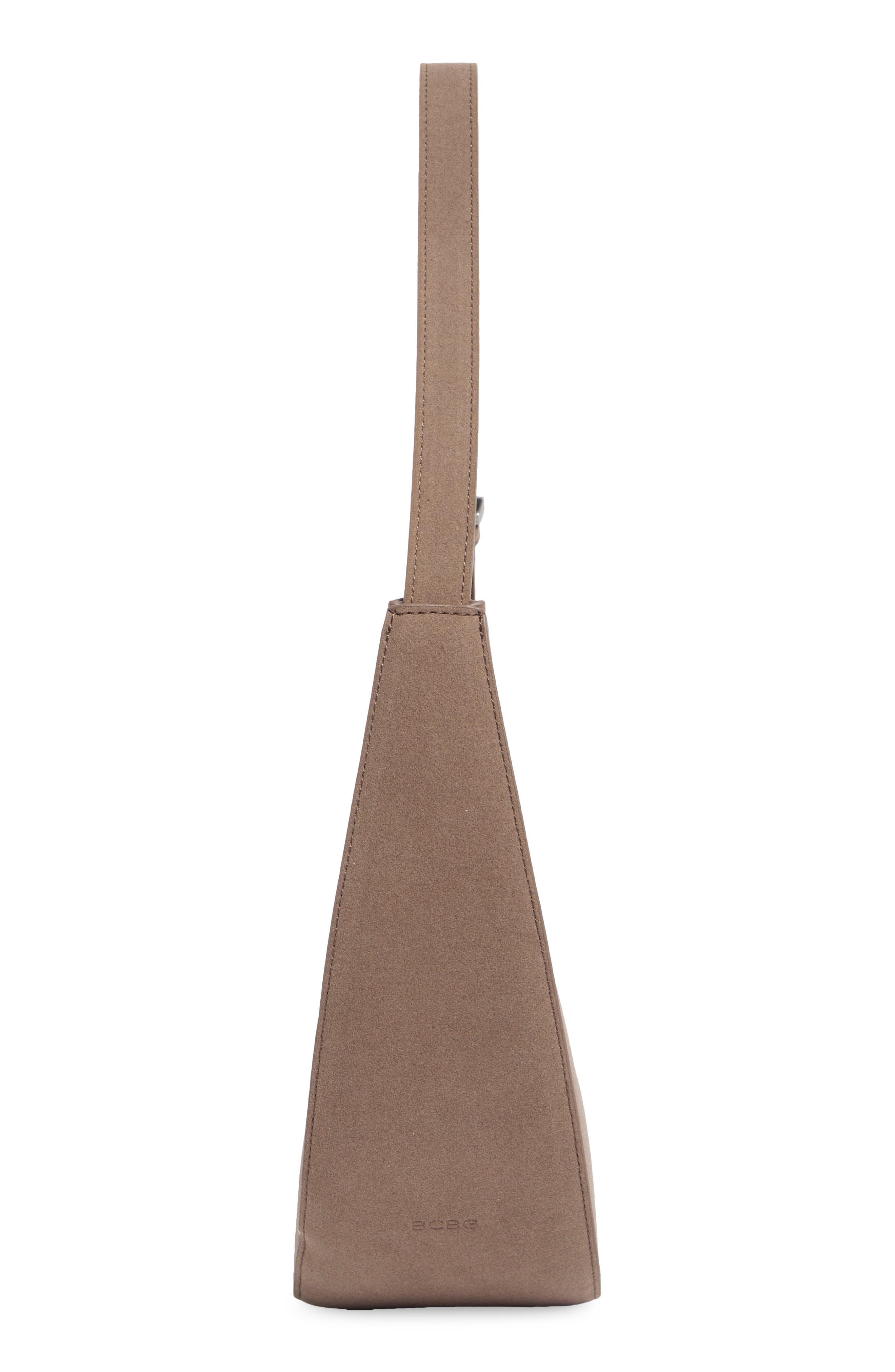 BCBG Skinny Crescent Shoulder Bag, Alternate, color, Taupe