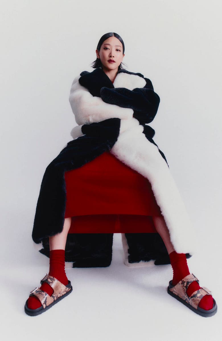 1774 BIRKENSTOCK Arizona Snakeskin Embossed Leather Buckle Slide Sandal, Alternate, color,