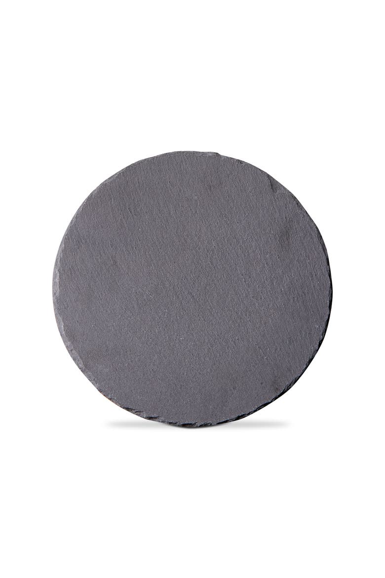 Slate Round Serving Board Black Slate Everyday, Main, color, Black