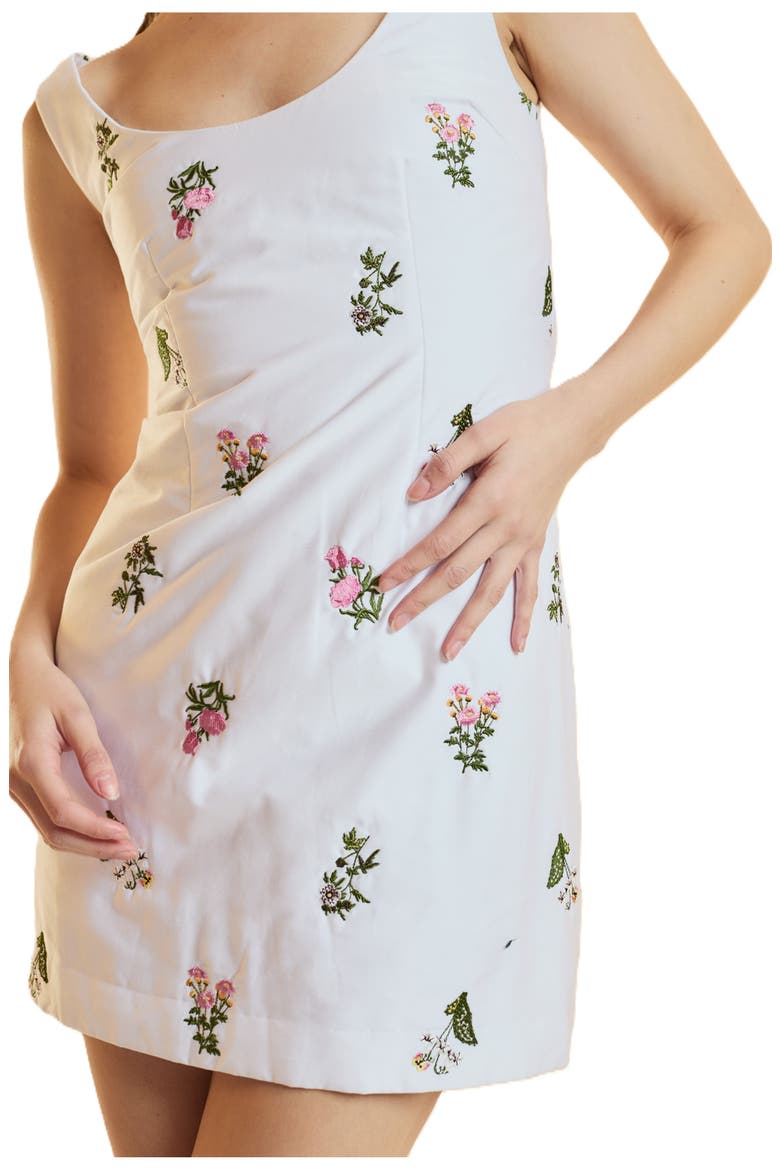Embroidered Mini Dress, Alternate, color, White