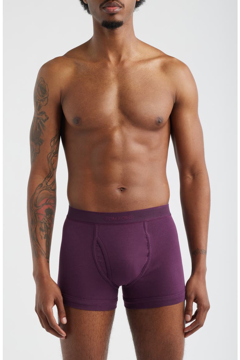 Cotton Stretch Jersey Boxer Briefs, Main, color, PRUNE