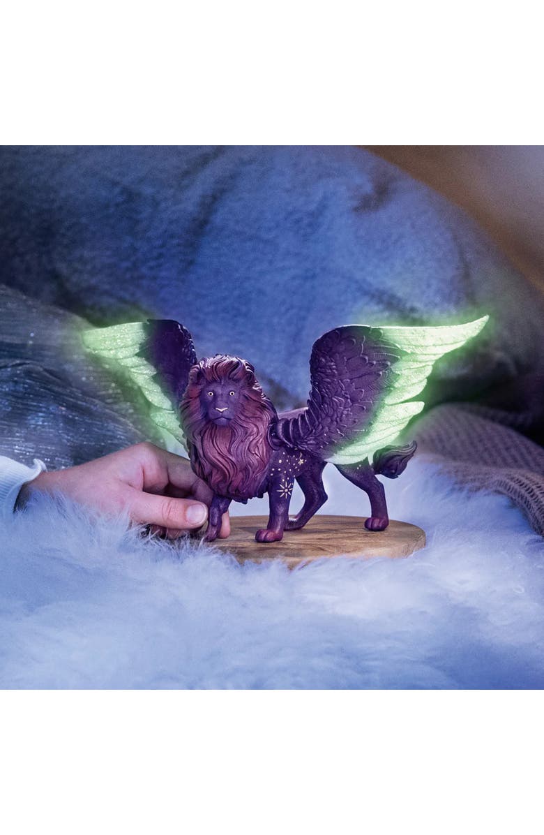 Schleich Bayala Moon Lion 10 Inch Glitter Figurine, Glow in the Dark, Alternate, color, Multicolored