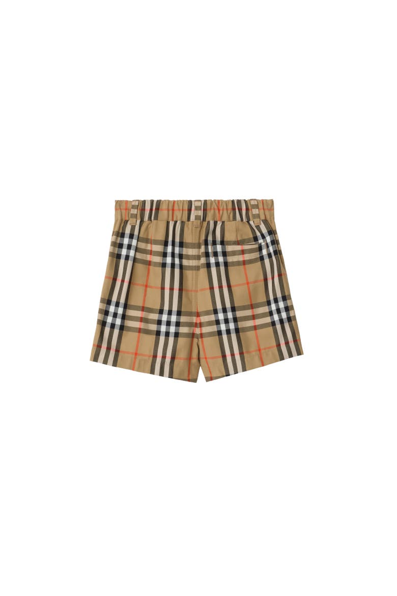 Check Cotton Shorts, Alternate, color, Sand beige