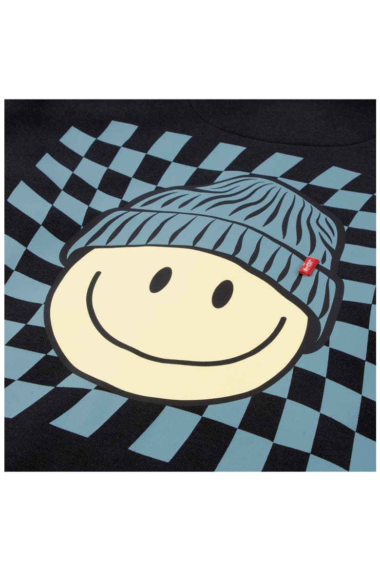 Kids' Winter Smiley Full Zip Graphic Hoodie, Alternate, color, JET BLACK