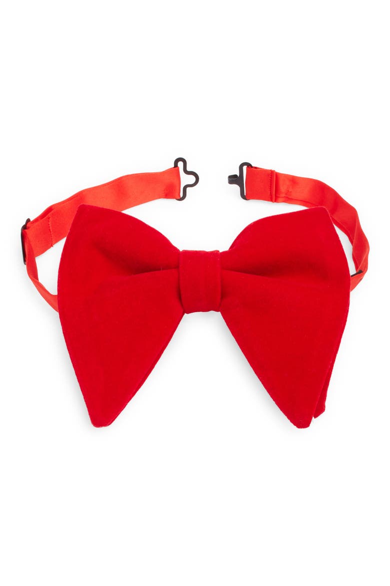 Red Silk Velvet Bow Tie, Main, color, RED