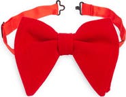CLIFTON WILSON Red Silk Velvet Bow Tie