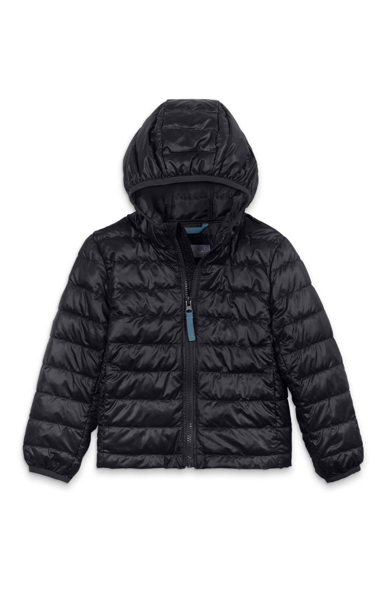 Primary Kids' Lightweight Water Repellent Puffer Jacket, Main, color, Black