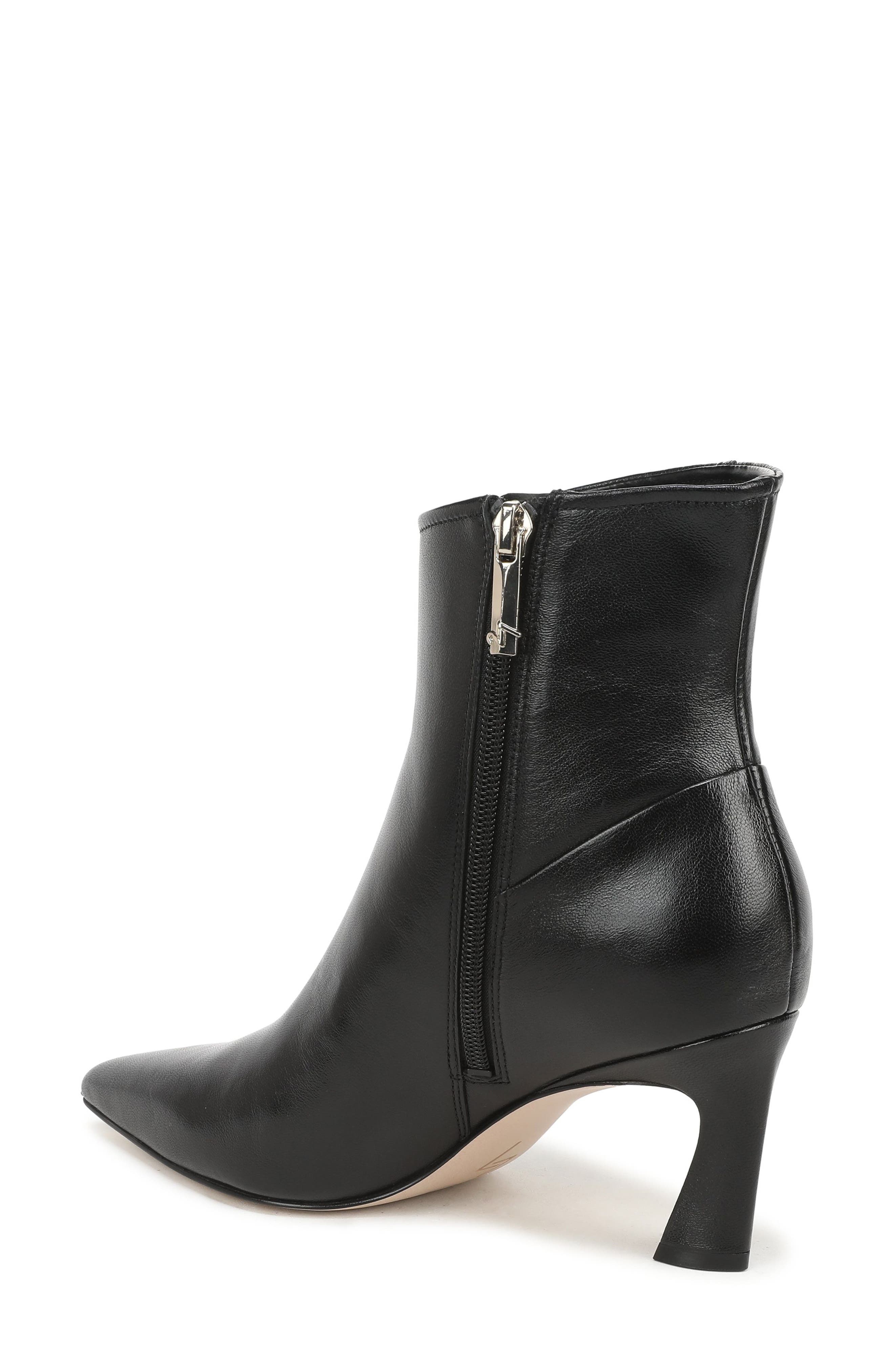Eva Leather Pointed Toe Bootie, Alternate, color, BLACK LEATHER