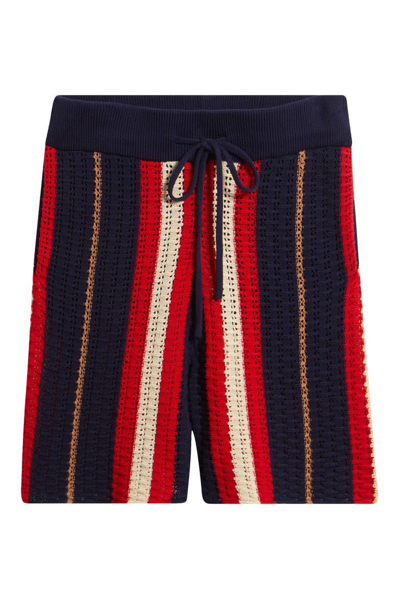 Crab Stripe Knit Shorts, Alternate, color, BLUE/ RED